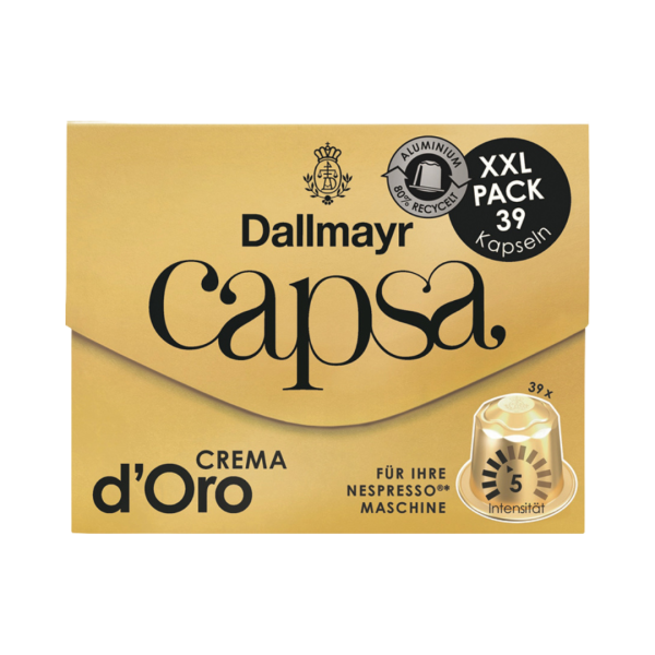 Dallmayr Capsa Crema dOro 5 XXL, Nespresso­ kompatibel, 39 Aluminium Kaffeekapseln, 218g